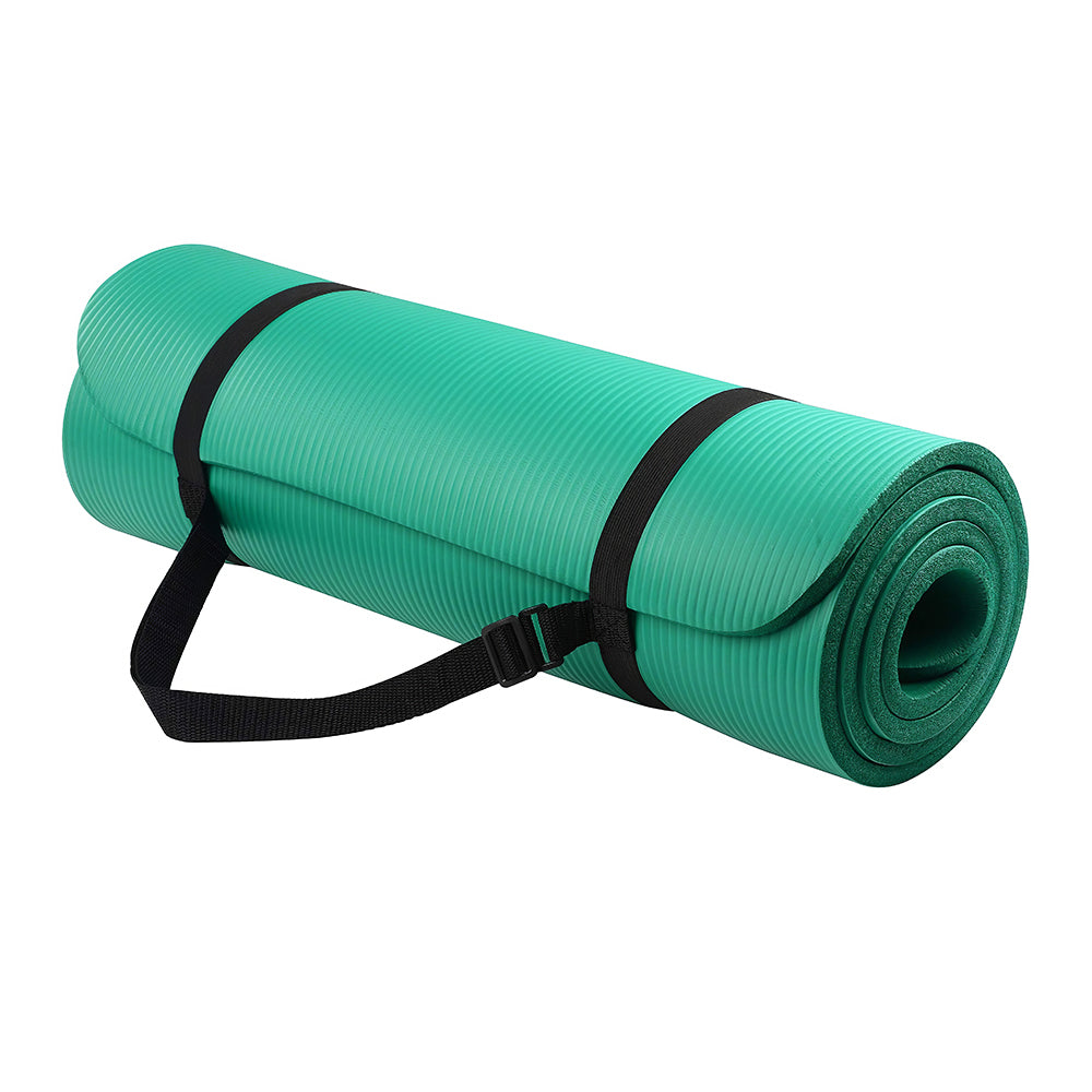 Extra Thick 12mm Yoga Mat with Strap for Home and Studio Use