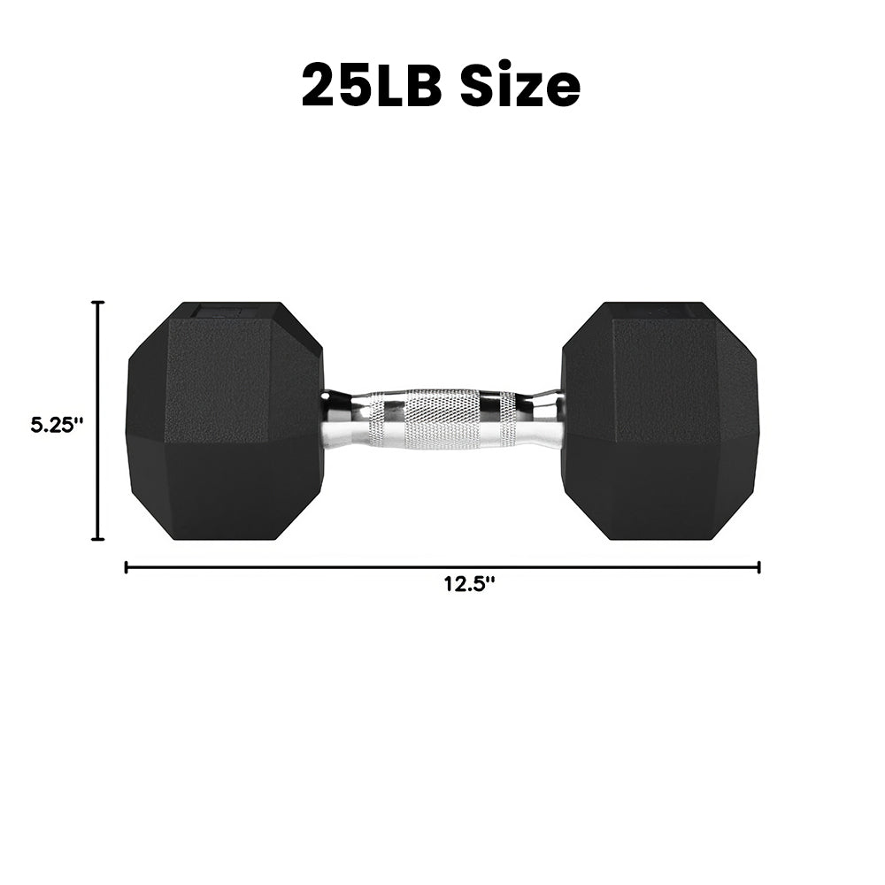 30 Pound Hex Dumbbell with Rubber Coated Ends and Grip Handle