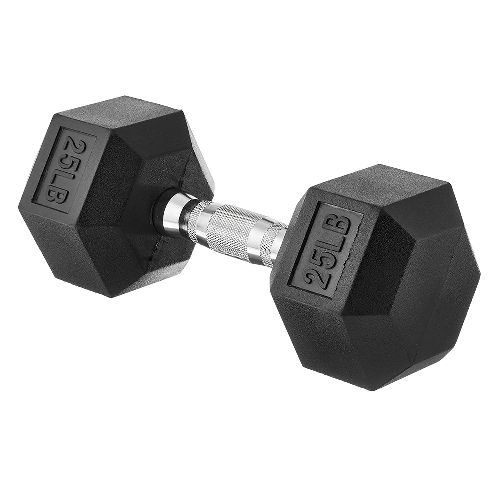 30 Pound Hex Dumbbell with Rubber Coated Ends and Grip Handle