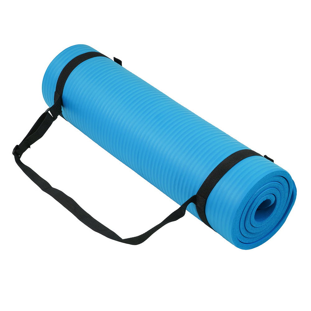 Extra Thick 12mm Yoga Mat with Strap for Home and Studio Use