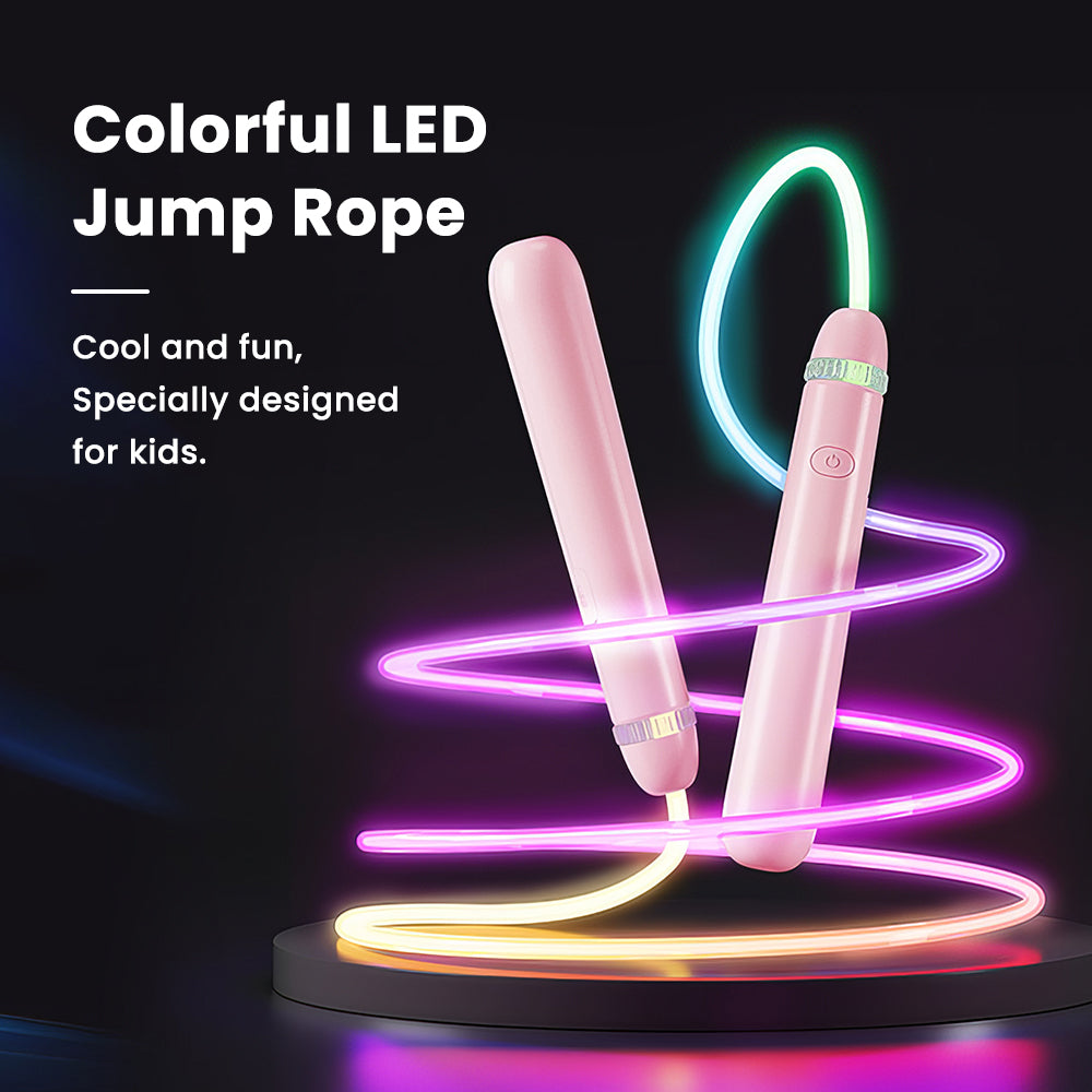 LED Light Up Jump Rope Adjustable Rechargeable for Fitness and Workout