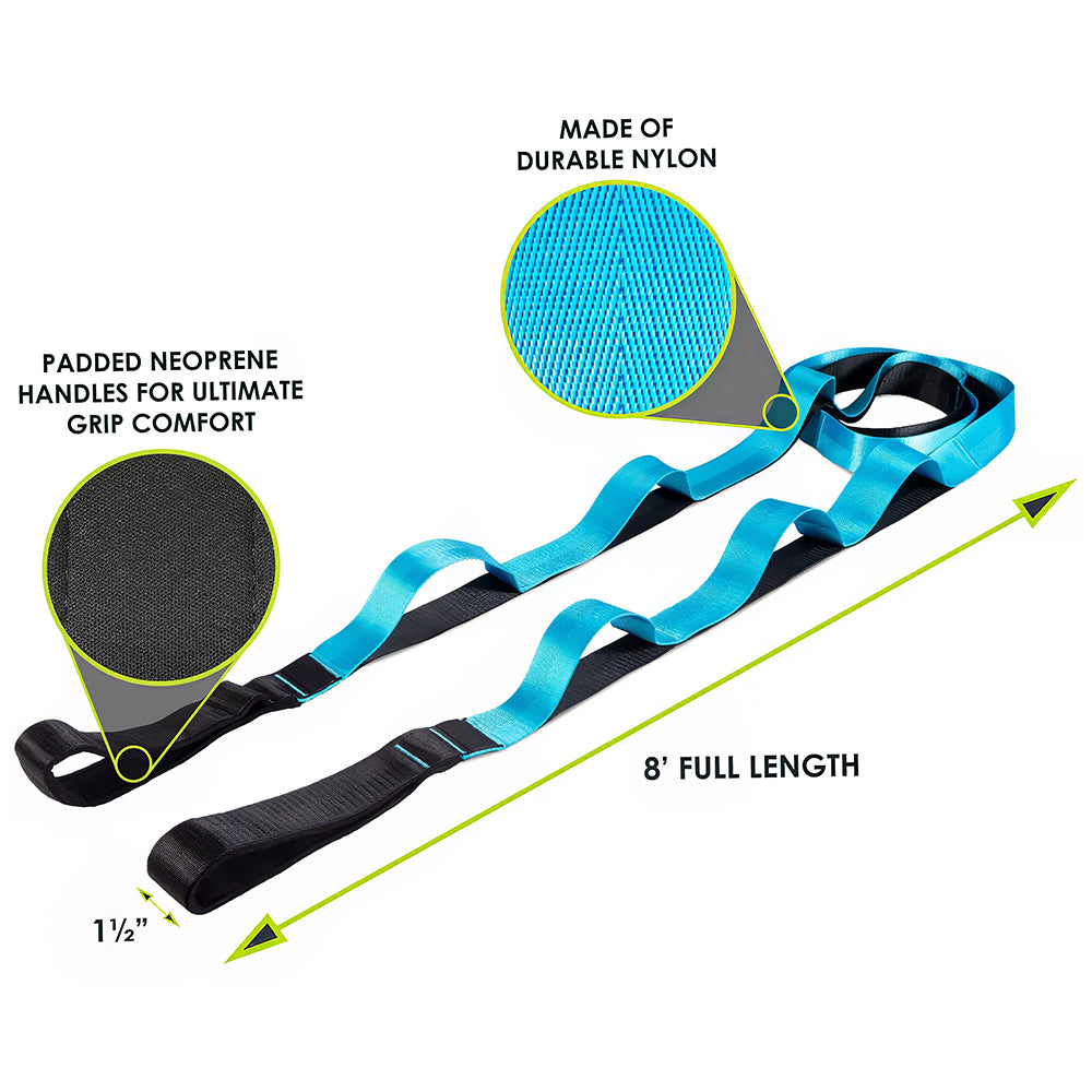 8 Ft Multi Loop Stretching Strap for Yoga Pilates and Dance