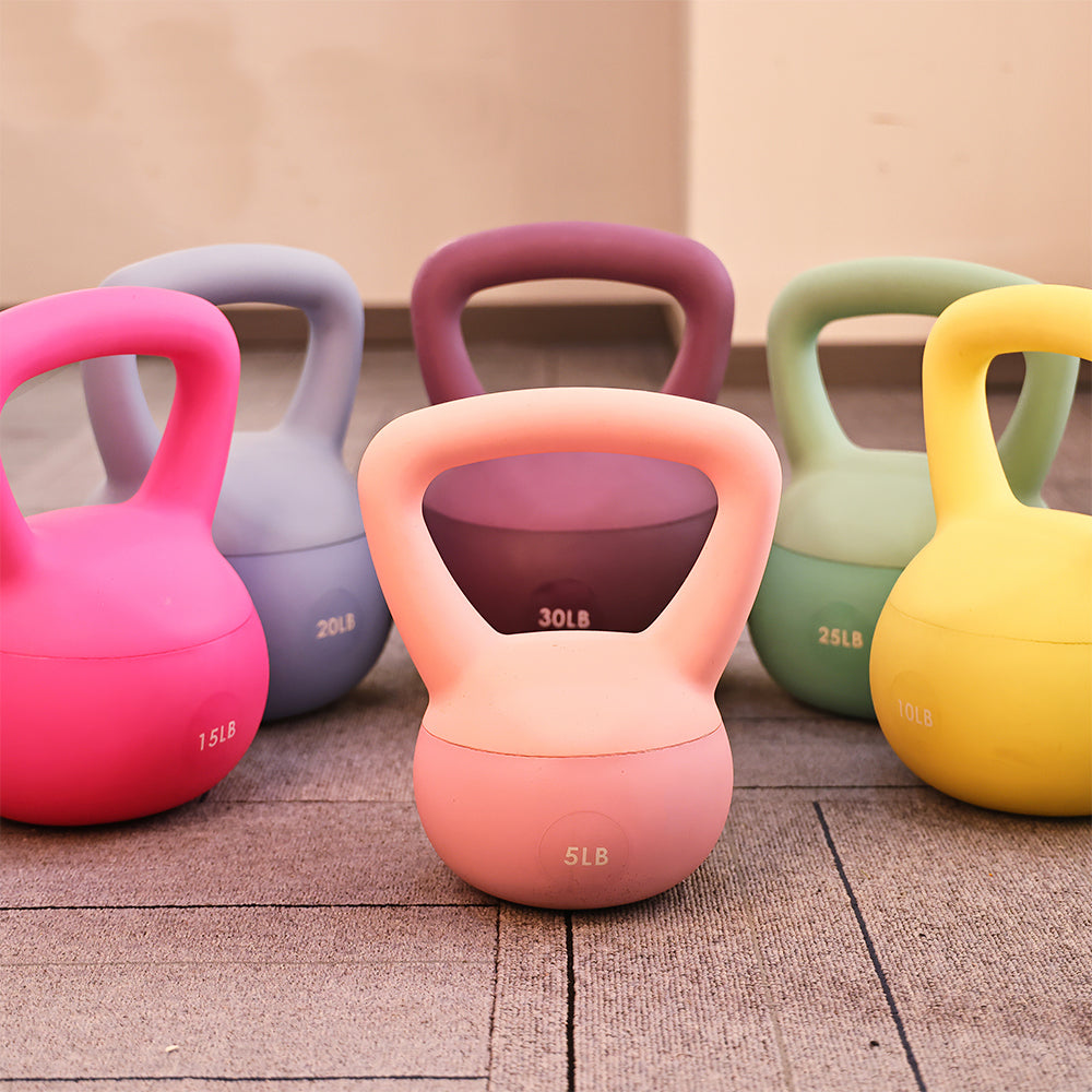 Vinyl Kettlebell with Shock Proof Base and Color Coded Design