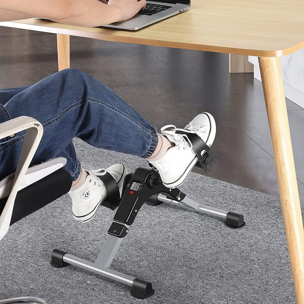 Folding Pedal Exerciser Mini Under Desk Bike with LCD Display